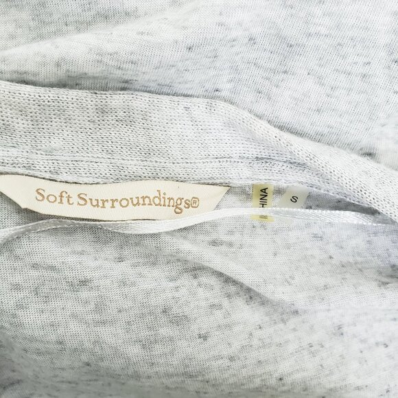 Soft‎ Surroundings Womens Cardigan With Silk Trim & Pockets Size S Gray - Picture 6 of 7